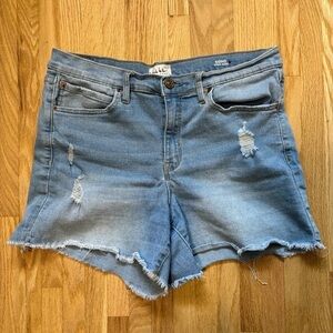 Nicole Miller New York Soho High Rise Raw Hem Jean Shorts